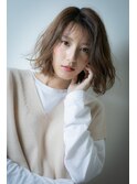 くすみベージュ大人可愛い外ハネAラインボブパーマv浦和30代40代
