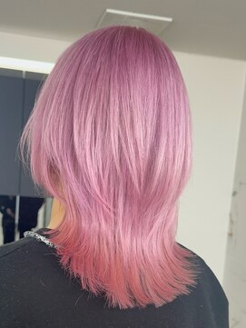 エトワール(ETOILE) 神戸三宮ピンクカラーウルフハイトーンブリーチ