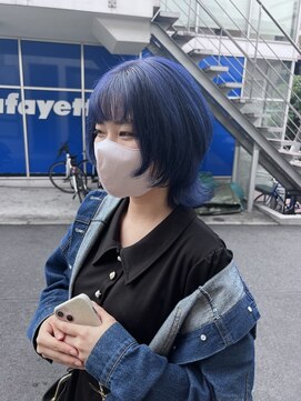 アソビセカンド 原宿(ASOBI 2nd) 前髪/マチルダボブ/ピンクベージュ/インナーグレージュ/ブルー