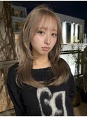 原宿韓国顔周りレイヤーミルクティーグレージュハッシュカット