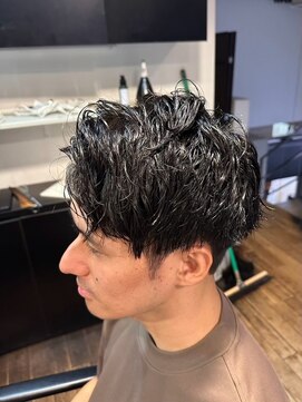 エクファ ヘア リゾート 大津 瀬田店(ex-fa hair resort) ミルクティーブロンド/ダークブルー/デジタルパーマ/大津/瀬田