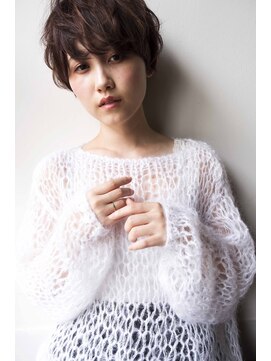 ヘアデザイン ソラ(Sola) シンプルマニッシュモードショートパーマ×黒髪暗髪ブラウン