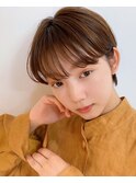毛先パーマ　黒髪 シアーグレージュ　くすみベージュ