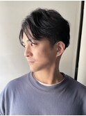 大人のセンターパートパーマ