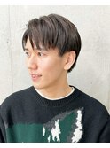 メンズ/アップバング/ツーブロックマッシュ/束感ショート波巻き