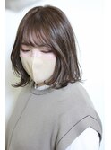 :外はねミディ :毛先カール :グレージュ :ハイライト履歴