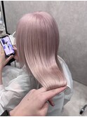 ペールピンク/ミディアムヘア/デザインカラー