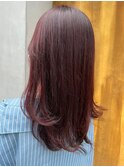 ピンクブラウン×ロングレイヤー
