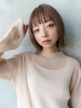 ケアリー 調布(Carelly) 大人かわいい前髪セシルカットココアブラウンフリンジウェーブ