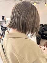 ワンブリーチカラー切っぱなしボブブリーチなしダブルカラー韓国