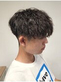 刈り上げショートマッシュ縦落ちツイストスパイラルパーマ