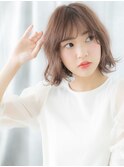大人かわいい透明感ことりベージュニュアンスボブo小山20代30代