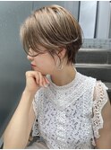 NUDEハイトーン ダブルカラー ケアブリーチ ハンサムショート