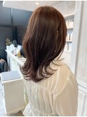 福山人気王道ショコラベージュ巻き髪セミロング10代20代30代艶髪