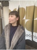 前髪パッツンボブスタイル