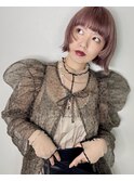 ピンクローライト×ぱつっとボブ