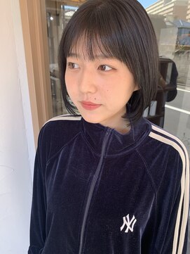 カーム(calm) ナチュラルボブ前髪ありイメチェン20代30代40代50代ショートボブ