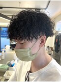 大宮波巻きスパイラルパーマツイストパーマメンズマッシュウルフ