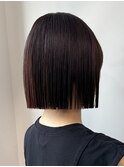 切りっぱなしボブ　ミニボブ　黒髪スタイル　髪質改善　縮毛矯正
