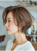 白髪ぼかし似合わせ/大人ショート/くびれボブ/3