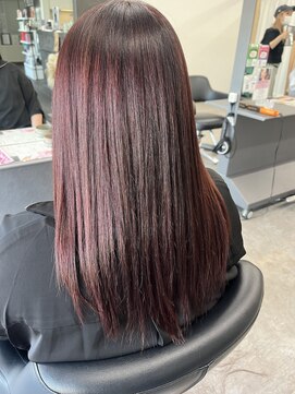 ガルボヘアー 桟橋店(garbo hair) ラベンダーピンク　明るめ　大人女子　オイルストレート