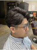 アップバング+ニュアンスパーマ