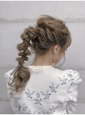 結婚式ヘアアレンジ　二次会ヘアセット 編み下ろし ラプンツェル
