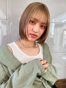 ユイマァル 倉敷店(YUIMARL) 顔周りレイヤー×ハニーベージュ