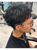 アップバングショート  ツイストスパイラルパーマ