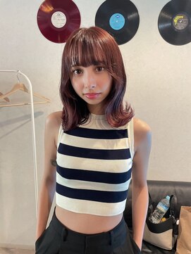 サミット ウル(SUMMIT ulu.) 【ulu yui】外ハネ ワインレッド ニュアンスカラー