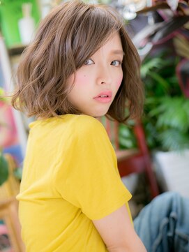 カバーヘア ブリス 川口(COVER HAIR bliss) 斜めバングくせ毛風ゆるふわ小顔前下がりボブh3川口20代30代40代