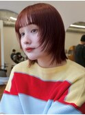 顔周りレイヤーカットくびれヘアミルクティーベージュカラー