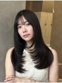 美髪レイヤーカット/顔まわりレイヤー/くびれミディアムレイヤー