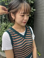 ラ ミュウ 八王子(LA.MIU)&nbsp;ミニボブ　インナーカラー　ミルクティーベージュ　イヤリング