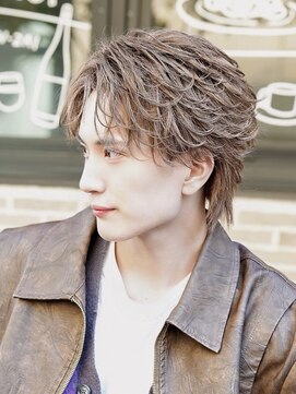 オーシャントーキョーウエスト 心斎橋 (OCEAN TOKYO WEST) シースルーセンターパートツーブロックラウンドマッシュウルフ