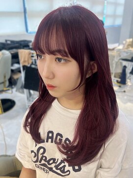 マリアバイアフロート(Maria by AFLOAT) 【山田】チェリーレッド小顔レイヤー20代30代40代