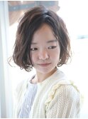 【アキ☆脱、縮毛矯正、人生お初、ショートボブパーマデザイン】