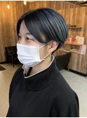 透明感ブルー×グレー　ツーブロック刈り上げショート☆