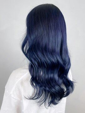 アイティーバイアルバム 八王子店(IT by ALBUM) ネイビーブルー_グレージュカラーボブウルフ_ba402291