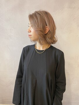 ソル(SOL) 大人可愛い/おしゃれミディアムヘア/ミルクティーベージュ