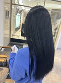 ブリーチありブルーブラック