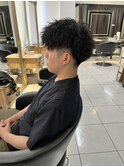 メンズパーマ ツイストスパイラルパーマ マッシュ 眉毛 理容室