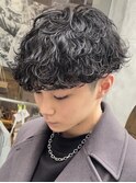 京都メンズパーマメンズカットセンターパートメンズマッシュ緩め