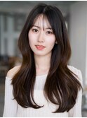 ☆レイヤーカット毛先ワンカールくせ毛風カール薄めバングデジパ