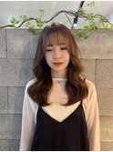 大人可愛い巻き髪スタイル/2wayシースルーバング/髪質改善カラー