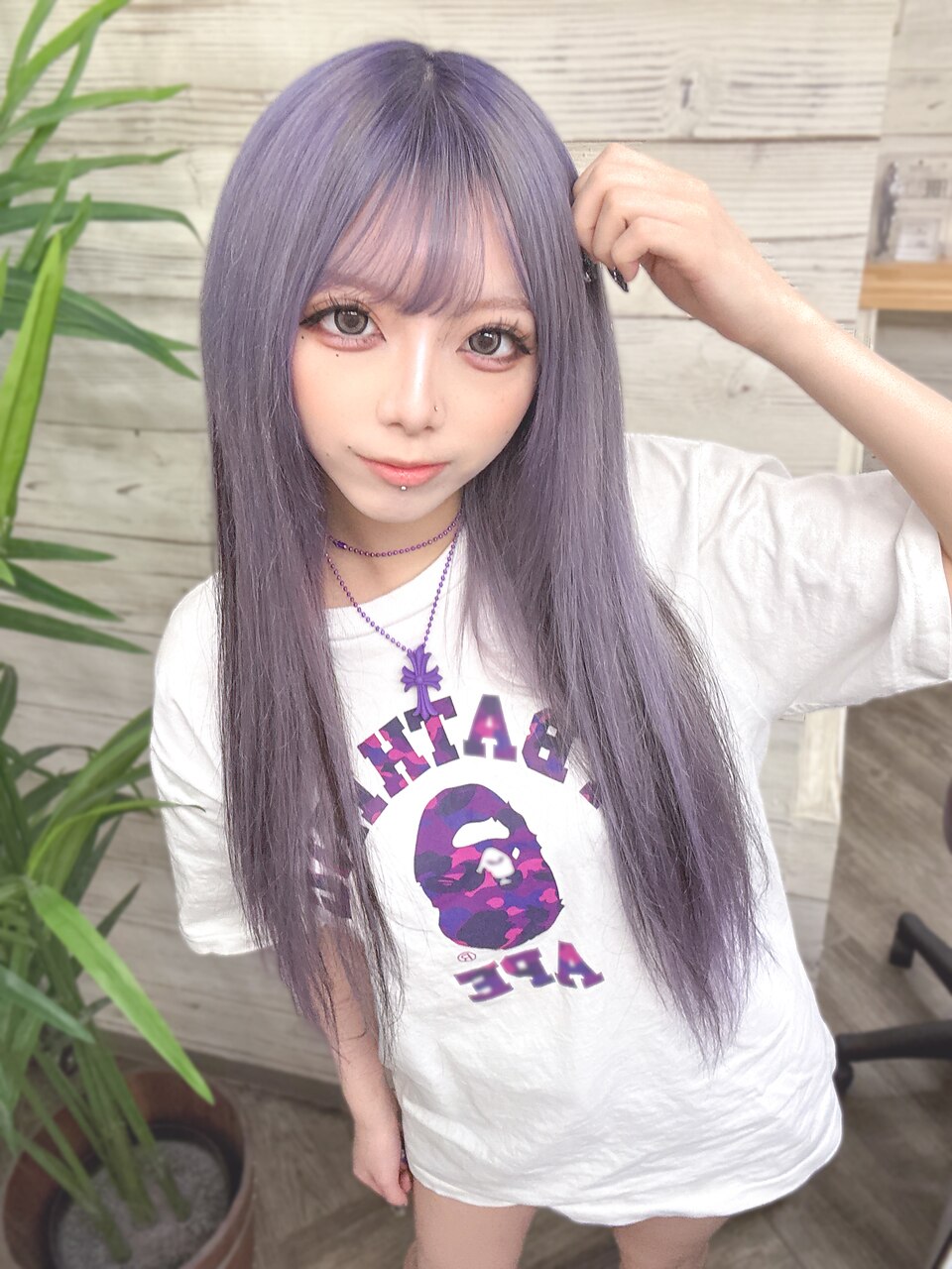 ☆CAPSULE☆ラベンダーアッシュ&シールエクステ メッシュ：L252932189