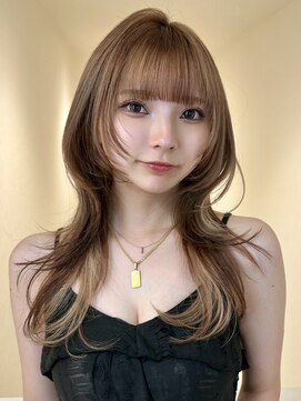 アイトーキョーエス 渋谷(AI TOKYO S) ミディアムヘア暗めカラーダブルカラーレイヤーカット渋谷