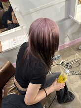 テクライズ 豊橋店(TECHRISE) ピンク×ブラウンのルーツカラー