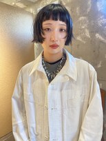 ルノ(RUNO)&nbsp;ボブパーマ/丸顔/前髪あり/ミニボブ/20代/結べる/内巻き