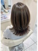 【コントラストハイライト】オシャレに白髪ぼかし
